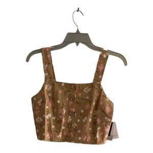 NWT BP Sophie floral crop top XS 55% linen